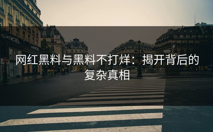 网红黑料与黑料不打烊：揭开背后的复杂真相